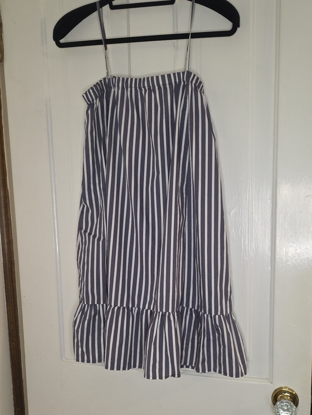 ATM Navy and White Striped Mini Dress